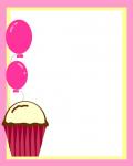 Pink Balloons & Cupcake