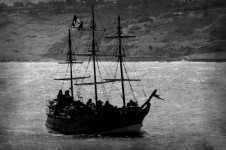 Pirate Ship At Sea