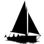Bote de vela silueta Clipart