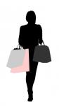 Bevásárlás nő színes táskák