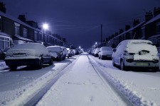 Coberta de neve rua