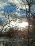 Snowy Sunrise In Blue Sky