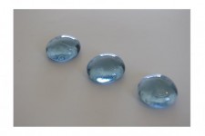 Three blue pebbles