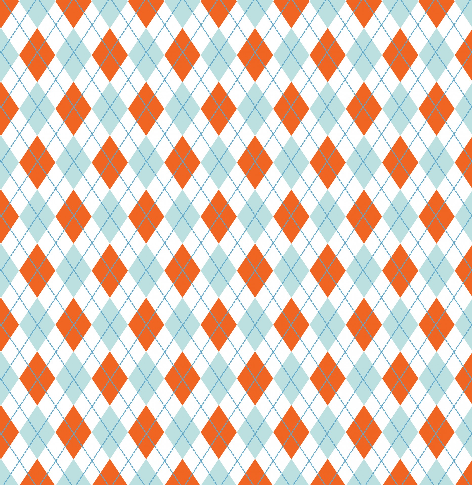 Argyle Pattern Orange Blue