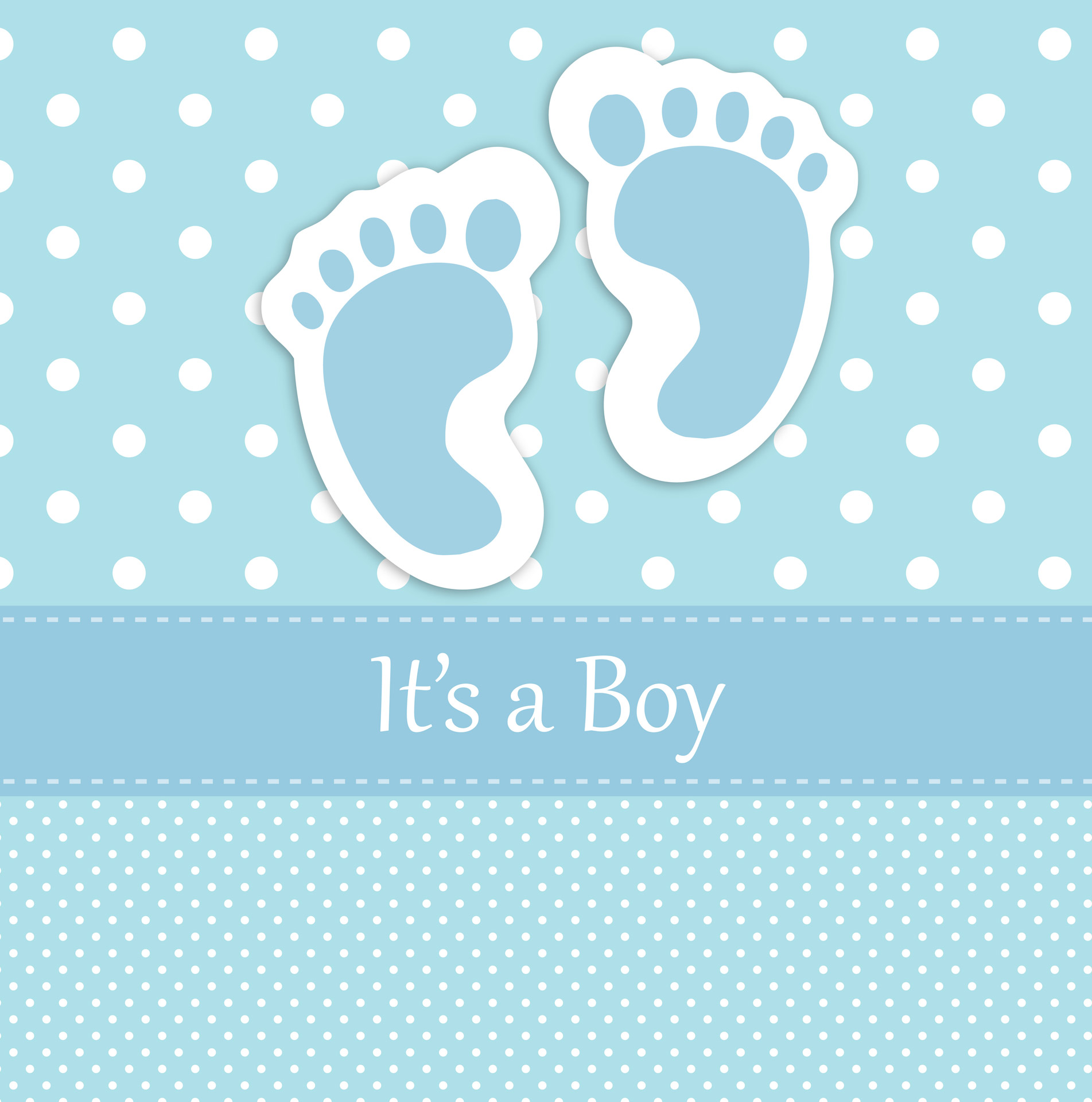 Baby Boy Footprints Card