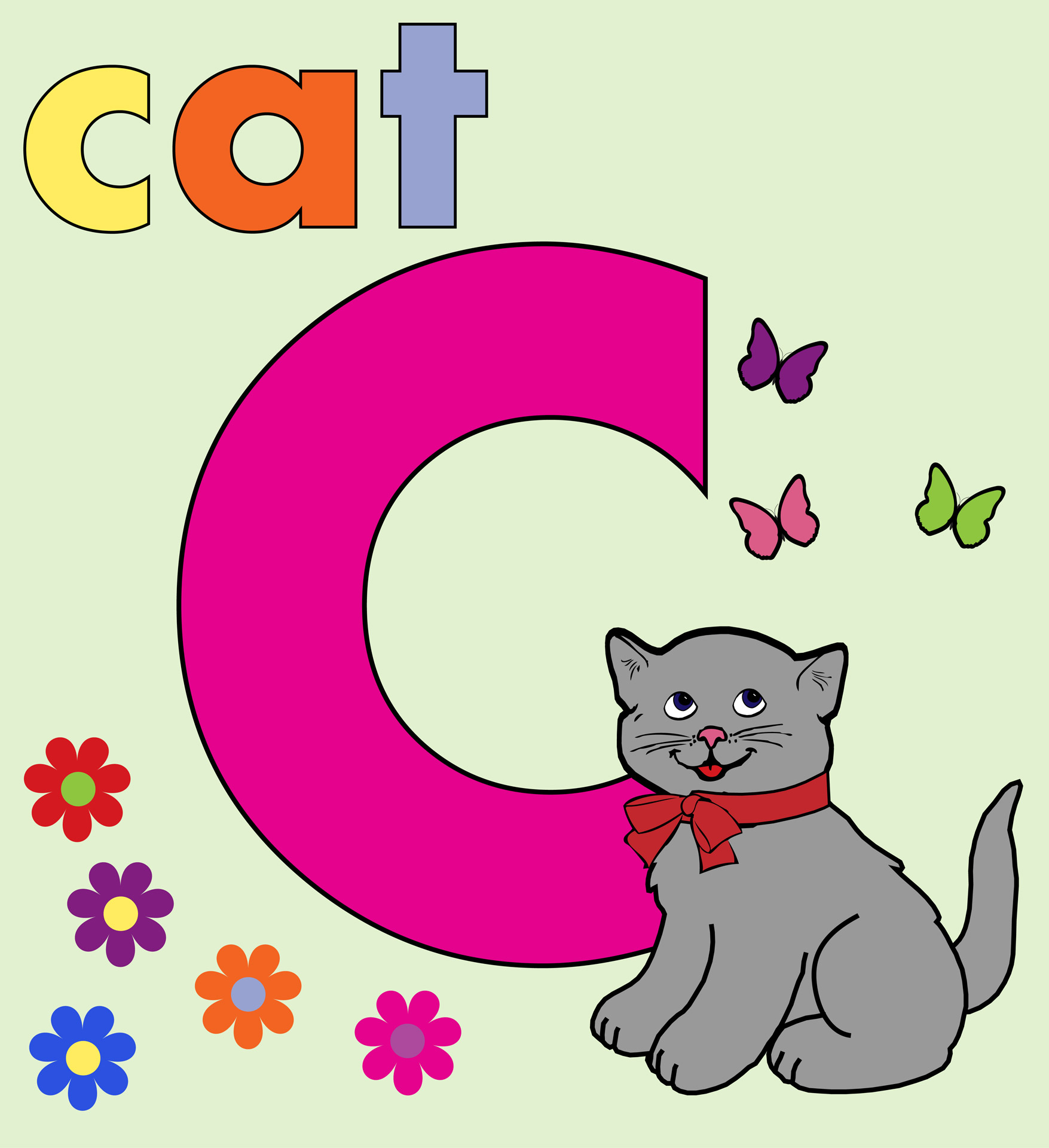 Cat Alphabet Letter C