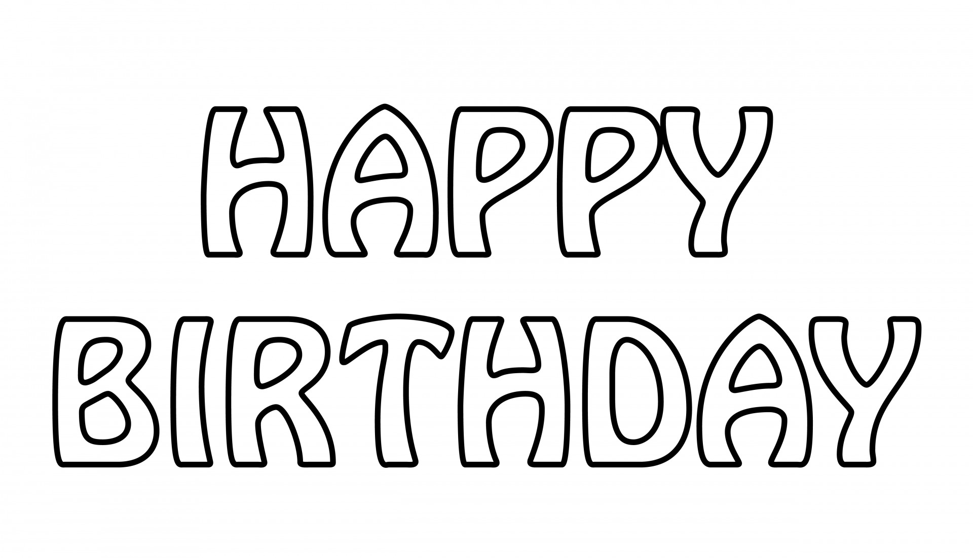 Happy Birthday Text Outline Free Stock Photo Public Domain Pictures