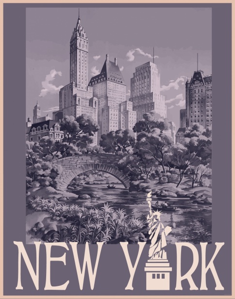 Vintage New York City Poster Free Stock Photo - Public Domain Pictures