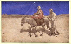 Baby Jesus som reser till Egypten.