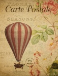 Винтажная открытка с воздушным шаром