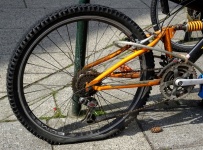 Bike Wheel With Flat Tire