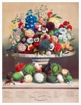 Art vintage fleurs légumes
