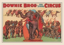 Plakat w stylu vintage słoń cyrkowy
