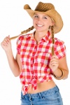 Chica de campo con sombrero