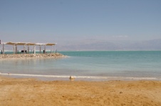 Dead Sea landscape with beach
