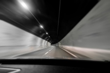 Driving through tunnel