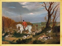 Pictura vintage de vânătoare de vulpe
