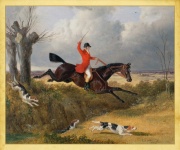 Dipinto d'epoca caccia alla volpe