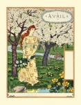 Calendario donna giardino vintage
