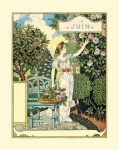 Calendrier femme jardin vintage