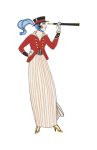 Naklejka dekoracyjna kobieta w stylu vin