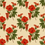 Hibiscus Vintage bloemenbehang