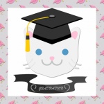 Affiche de diplômé de chat