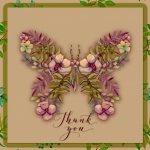 Kwiatowy motyl dziękuję karty