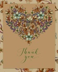 Kwiatowe serce dziękuję Card