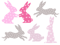 Collezione di coniglietti pasquali