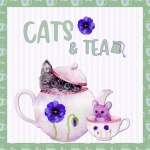 Cats and tea poster