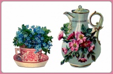 Kanne Tasse Blumen Vintage