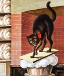 Arte vintage de cocina de gato