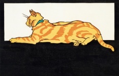 Cat vintage painting art