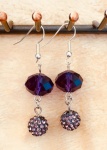 紫色串珠耳环