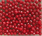 Perlas de cristal rojo