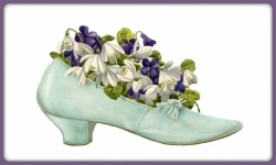 Cipő virágok vintage művészet
