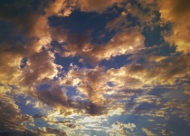 Zachód słońca niebo chmury