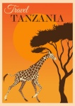Танзания, африка туристический плакат