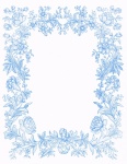 Vintage Floral Frame Blue