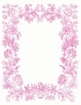 Cadru floral vintage roz
