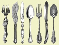 Vintage Cutlery Silverware Clipart