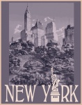 Plakat w stylu vintage z Nowego Jorku