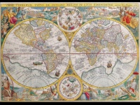 Världskarta karta vintage gamla