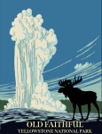 Plakat podróżny Yellowstone łoś