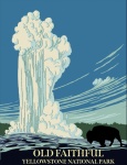 Cartel de viaje de Yellowstone
