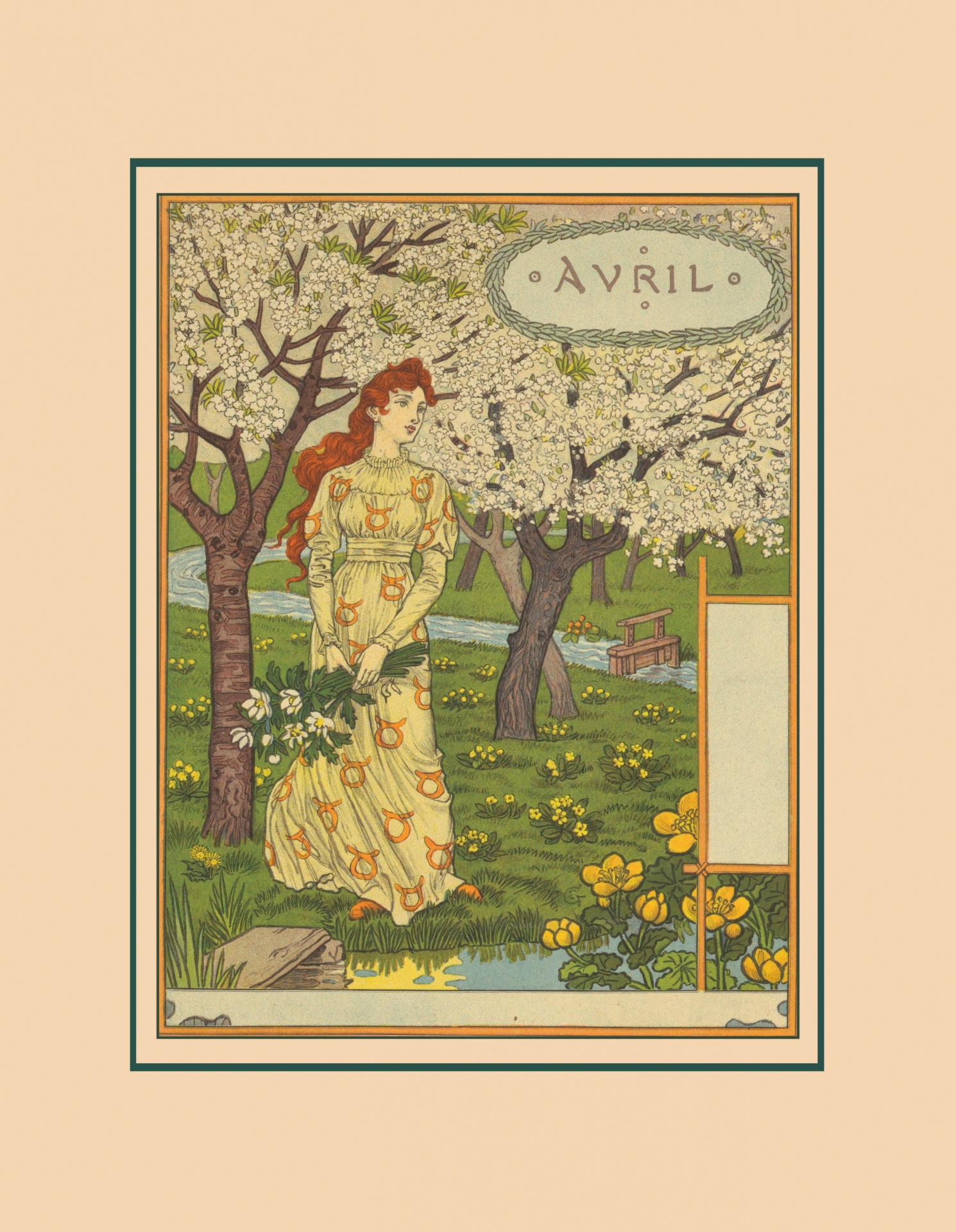 april-garden-antique-print-free-stock-photo-public-domain-pictures