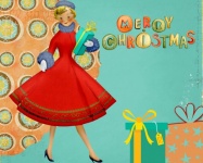 Cartel de Navidad retro vintage 1950