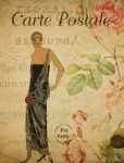Postal Vintage Art Dec Mujer