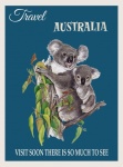Affiche de voyage rétro en Australie